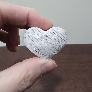 White Lace Agate Crystal Heart #G